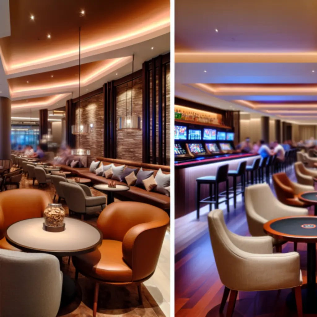 Sfeervol interieur en pokerzone van TRYHARDGG SOLUTIONS LIMITED